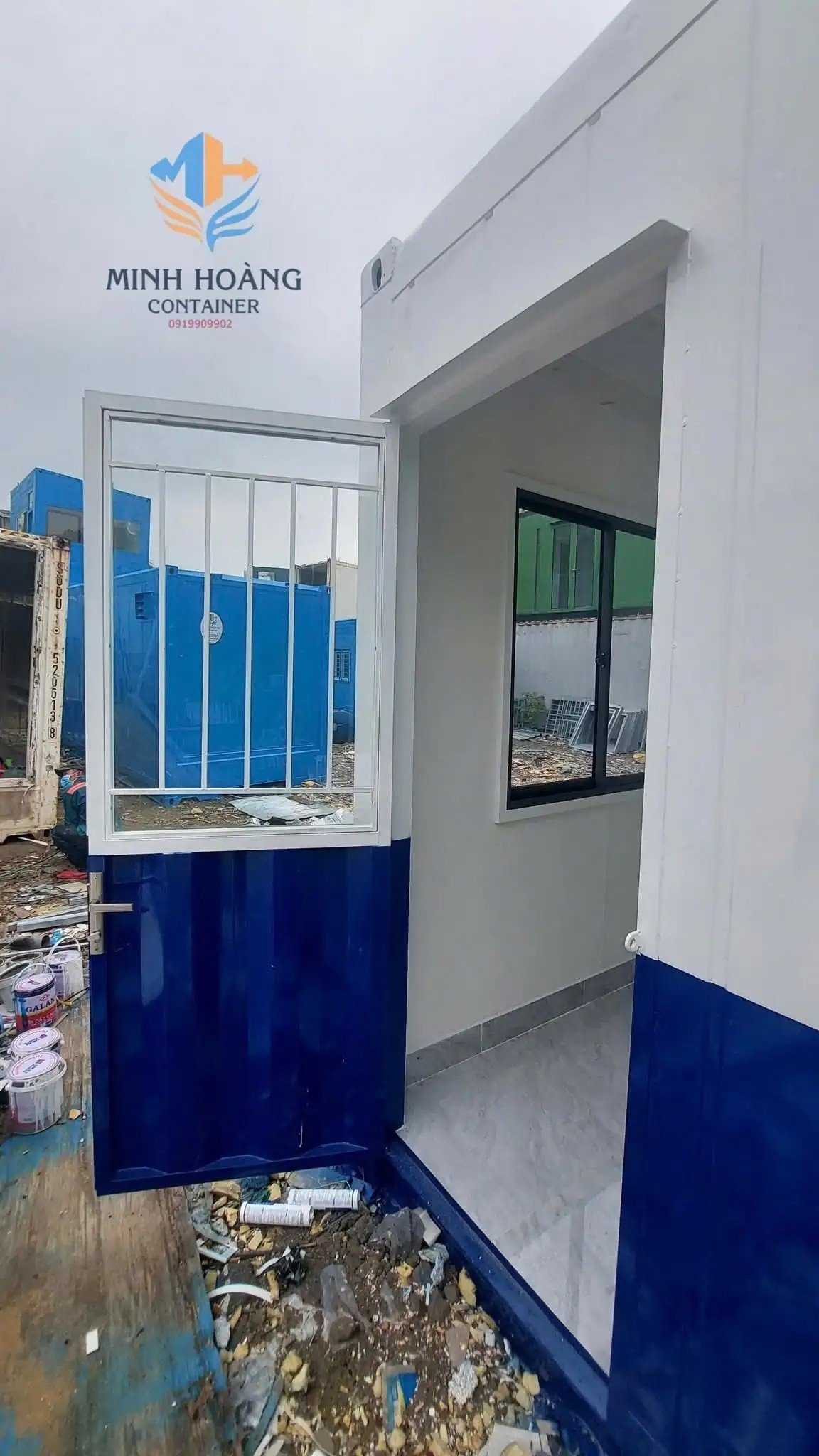 Container Văn Phòng 10 Feet Xanh Dương Trắng